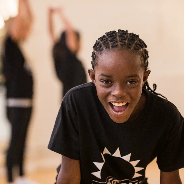 Child acting in drama class